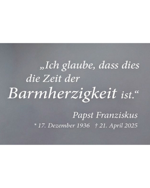Glaswindlicht 6 cm, "Trauer - Papst Franziskus"