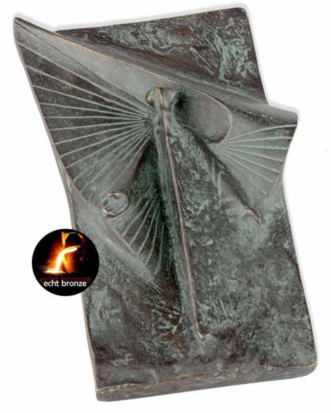 Wandplakette „Labyrinth“, Bronze, 9 cm Ø