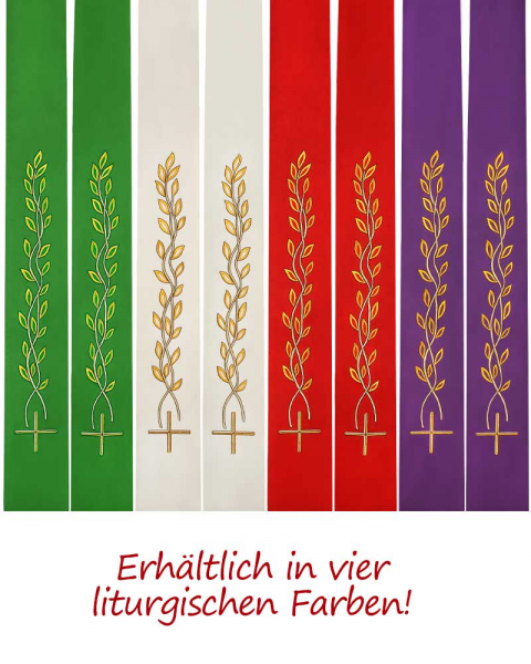 Stola "Lebensbaum" 140 cm im Faconschnitt rot