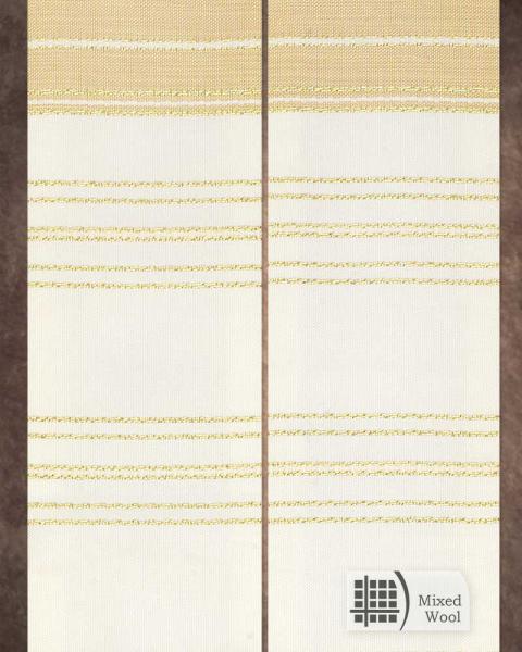 Stola Weiß/ beige Streifeneinwebe Japangold 150 cm lang