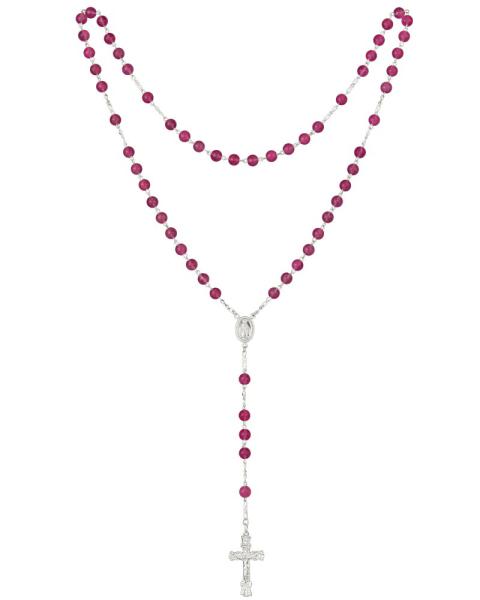 Rosenkranz Fuchsia 4 mm Ø Perlen im Geschenketui