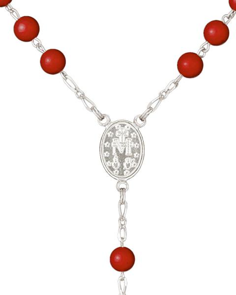  Rosenkranz 6 mm Ø Perlen Koralle im Geschenketui