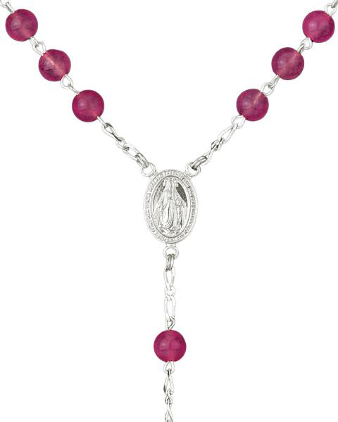 Rosenkranz Achat Fuchsia 6 mm Ø Perlen im Etui