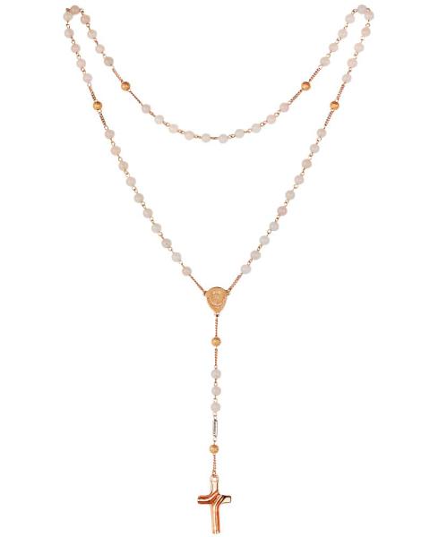 Rosenkranz  rose gold mit Rosenquarz 48 cm lang