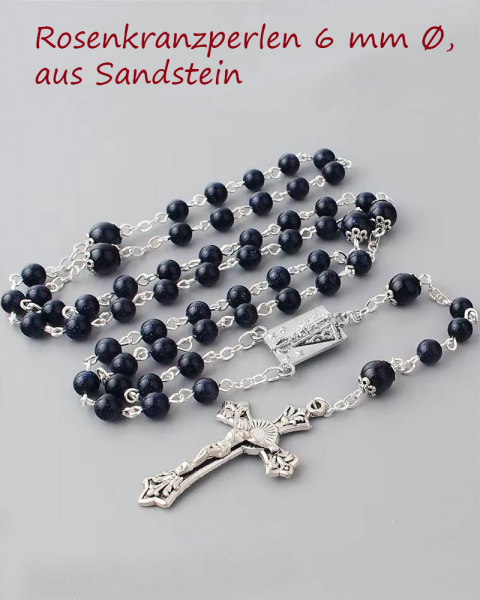 Rosenkranz Sandstein dunkelblau