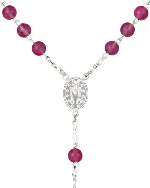 Rosenkranz Fuchsia 4 mm Ø Perlen im Geschenketui