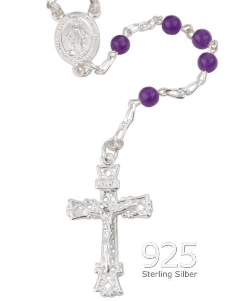 Rosenkranz Amethystperlen 4 mm Ø im Geschenketui