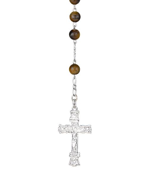 Rosenkranz Tigerauge 6 mm Ø Perlen im Geschenketui