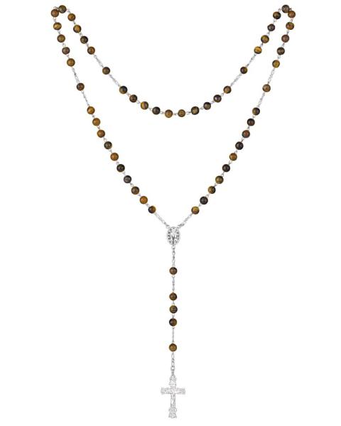 Rosenkranz Tigerauge 6 mm Ø Perlen im Geschenketui