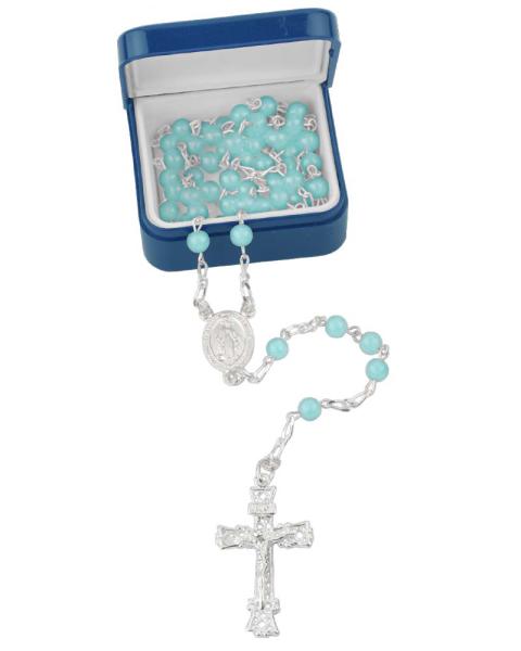 Rosenkranz Türkis 4 mm Ø Perlen im Geschenketui