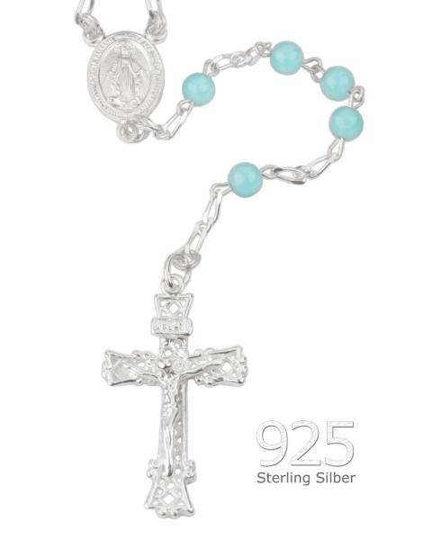 Rosenkranz Türkis 4 mm Ø Perlen im Geschenketui