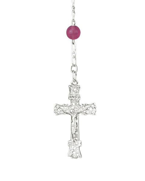 Rosenkranz Achat Fuchsia 6 mm Ø Perlen im Etui