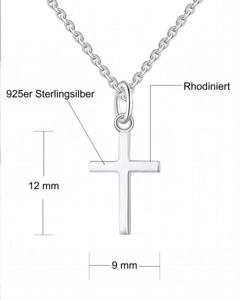 Kreuzanhänger 9x13 mm 925 Sterling Silber mit Kette
