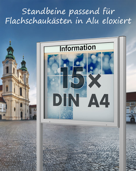 Ständerpaar zum Einbetonieren quadratisch Alu
