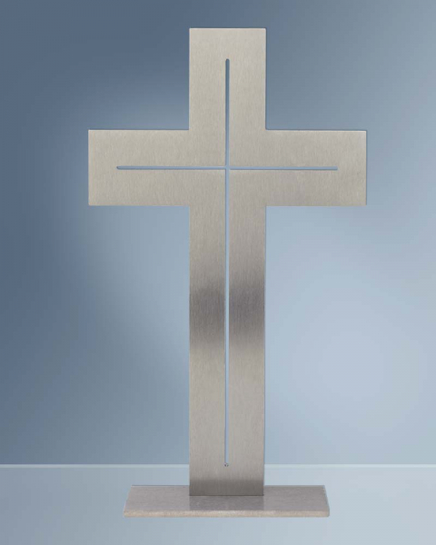 Stehkreuz aus Edelstahl  19 x 11 cm