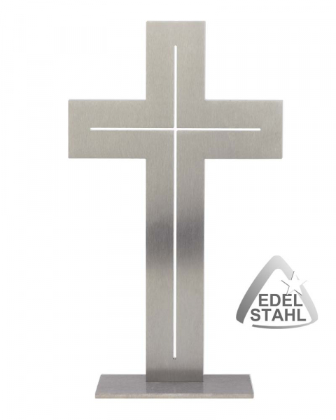 Stehkreuz aus Edelstahl  19 x 11 cm