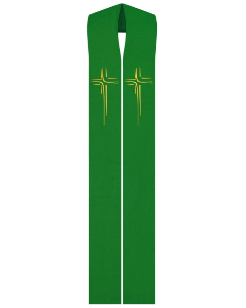 Priesterstola mit gold gestickter Kreuzsymbolik, grün