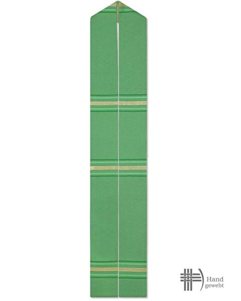 Priesterstola grün, Handwebstoff, Streifendesign 150 cm lang