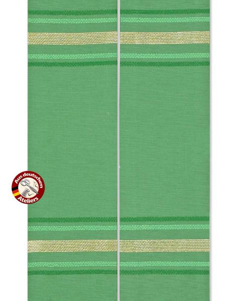 Priesterstola grün, Handwebstoff, Streifendesign 150 cm lang
