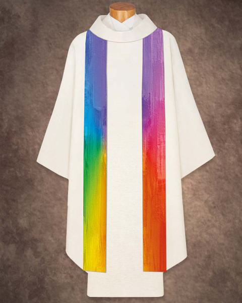 Stola Regenbogen 100 % Seide, 135 cm lang