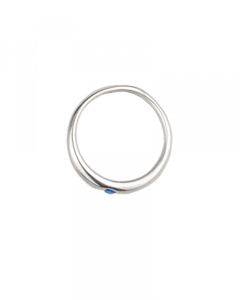 Taufring 10 mm echt silber mit Saphir Schmuckstein