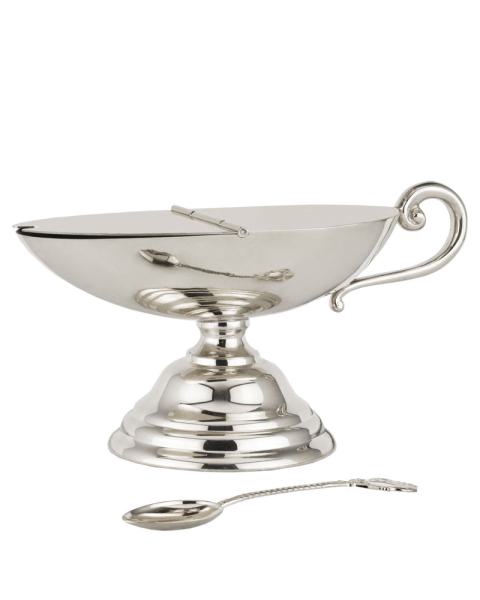 Schiffchen Messing vernickelt 13 cm lang 11 cm hoch
