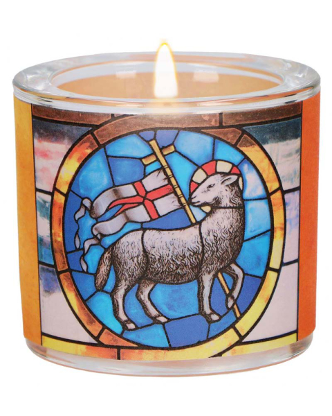 Glaswindlicht 6 cm "Ostern - Zeichen der Hoffnung"
