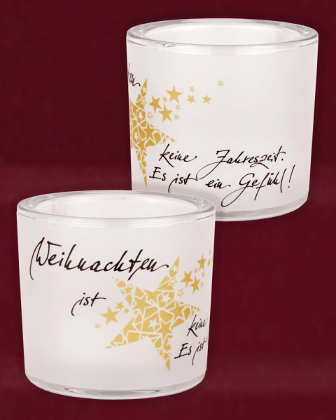 Teelicht-Glas "Weihnachten / Poesie"