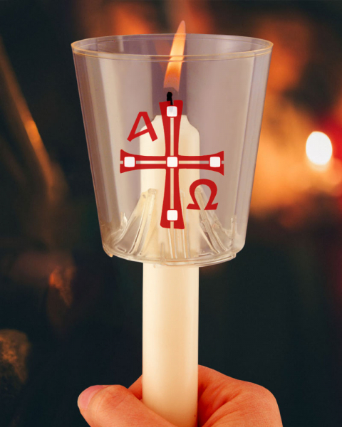 Windschutz Tulpe, Aufkleber: Kreuz und A + O