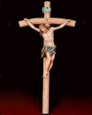 Wandkreuz mit Korpus,47 cm holzgeschnitzt, coloriert