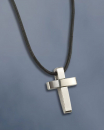 Schmuckkreuz  20 x 30 mm Edelstahl mit Lederkordel