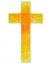 Glaskreuz Gelb / Orange 25 x 14 cm x 4 cm