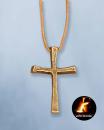 Bronze cross with leather cord
