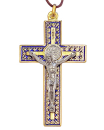 Benedigtkreuz 4,5 x 7,5 cm mit blauem Email