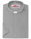 Collarhemd XL Einzelstück Oxford Hellgrau Halbarm