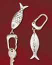 Schlüsselanhänger Fisch, 6 cm lang, altsilber