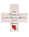 Steinkreuz - Haussegen 15x15 - Möge Frieden sein