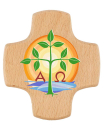 Kommunionkreuz Holz "Lebensbaum"