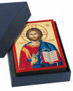 Ikone 7 x 10 cm, Christus Pantokrator mit offenem Buch