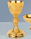 Kelch 22 cm hoch Messing vergoldet , Cuppa 10,5 cm Ø