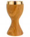 Kelch aus Olivenholz 18 cm hoch mit Einsatzcuppa