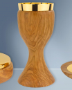 Kelch aus Olivenholz 21 cm hoch mit Einsatzcuppa