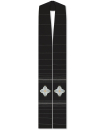 Priesterstola 140 cm schwarz Kreuzdekor gestickt