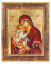 Ikone 13 x 18 cm " Madonna Glikofilusa" Siebdruck