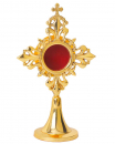 Reliquiar Messing vergoldet 17 cm Kreuz Ornament