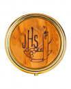 Rosenkranzdose mit Holzeinlage IHS
