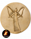 Bronzeplakette Schutzengel 10cmØ