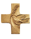 Bronzekreuz Friedenstaube 8 x 8,5 cm für die Wand